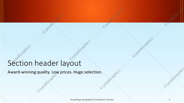 Section Header presentation slide layout