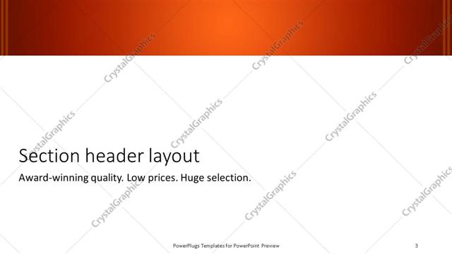 Section Header presentation slide layout
