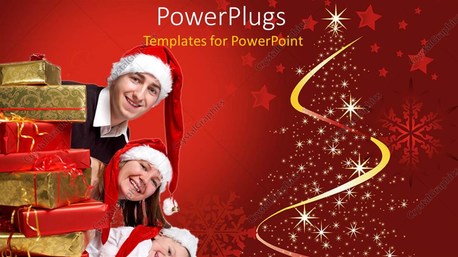 Featuring a Family Celebrating Christmas Along with Gifts