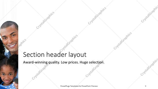 Section Header presentation slide layout
