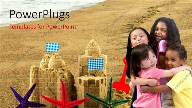  Presentation with castle - A family enjoying together on the beach