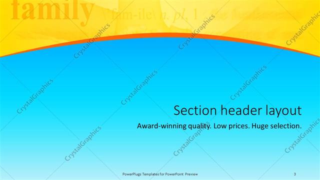 Section Header presentation slide layout