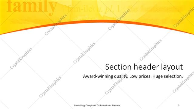 Section Header presentation slide layout