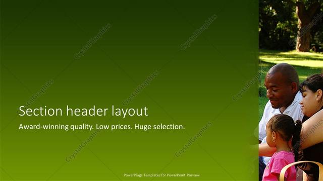 Section Header presentation slide layout