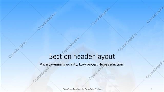 Section Header presentation slide layout