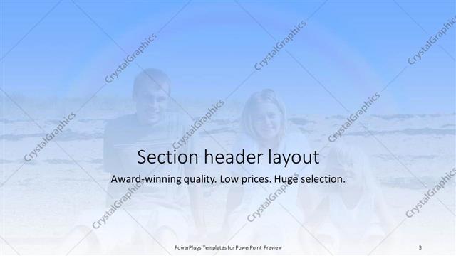 Section Header presentation slide layout