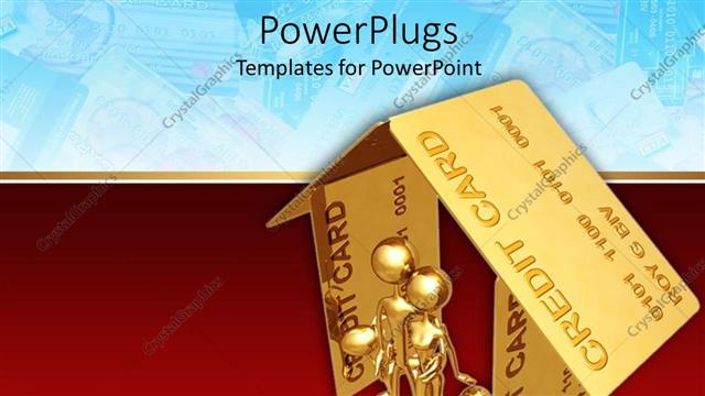  Presentation with family - A family inside a house made of credit cards