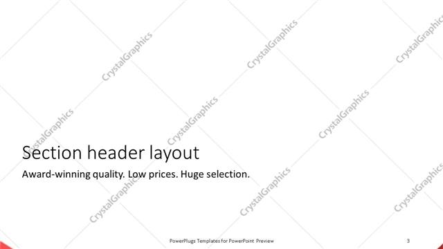 Section Header presentation slide layout