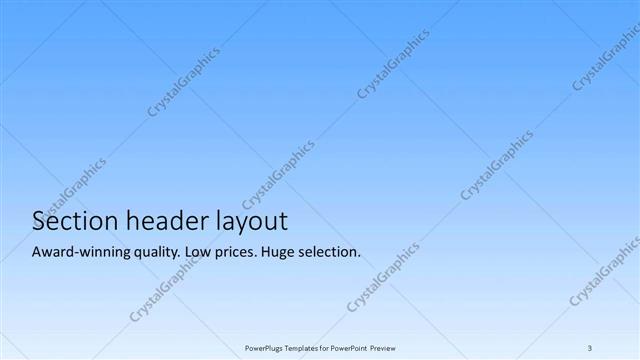 Section Header presentation slide layout