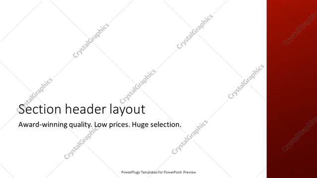 Section Header presentation slide layout