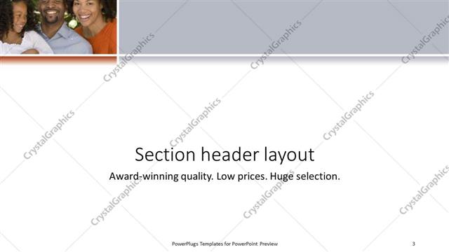Section Header presentation slide layout