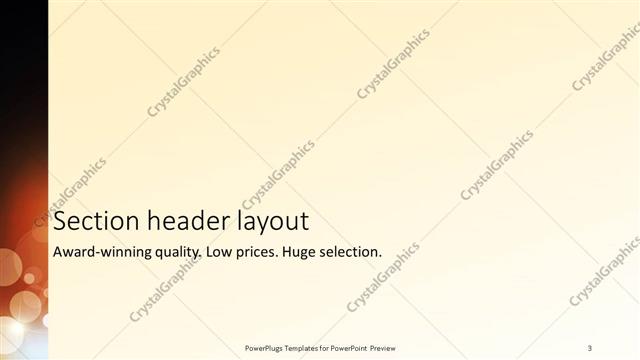 Section Header presentation slide layout