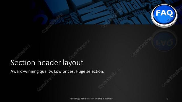 Section Header presentation slide layout