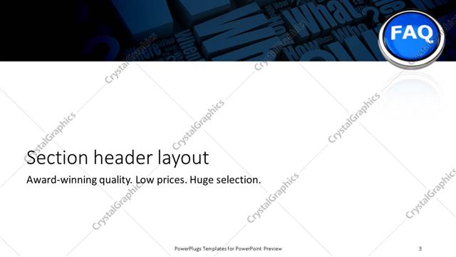 Section Header presentation slide layout