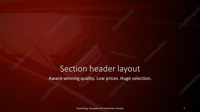 Section Header presentation slide layout