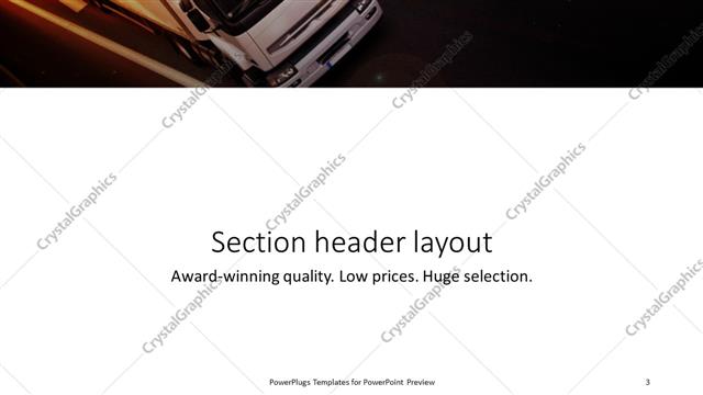 Section Header presentation slide layout
