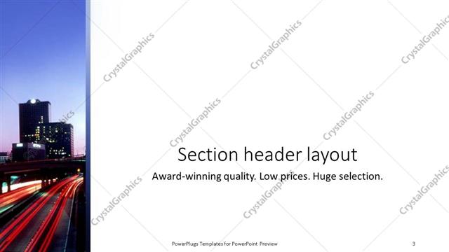 Section Header presentation slide layout