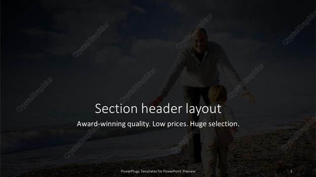 Section Header presentation slide layout