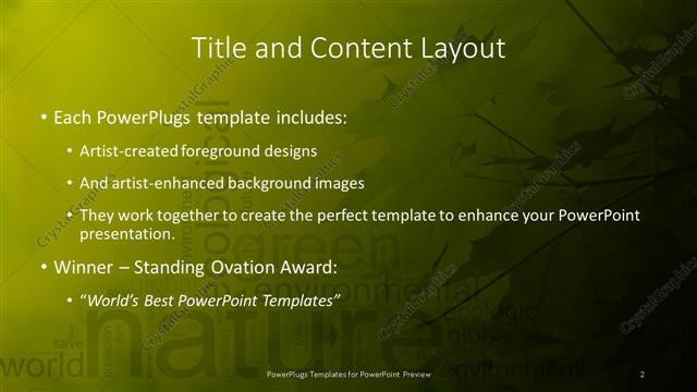 Title and Content presentation slide layout