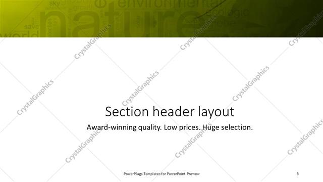 Section Header presentation slide layout