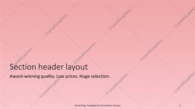 Section Header presentation slide layout