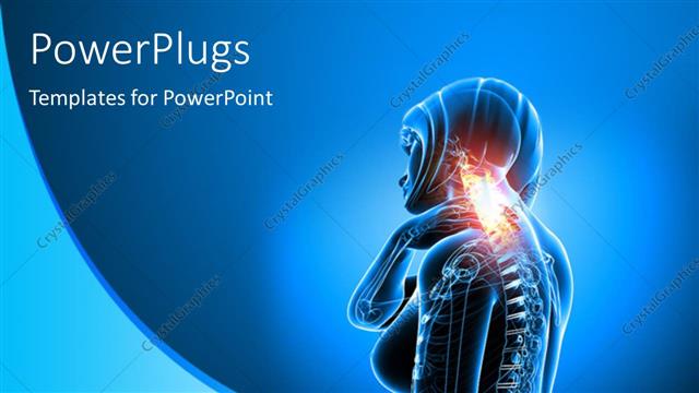  Presentation with anatomy neck - Female anatomy depicting medical concept with blue color