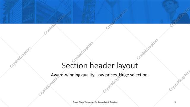 Section Header presentation slide layout
