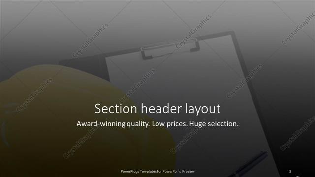 Section Header presentation slide layout