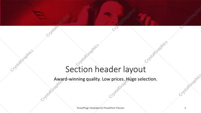 Section Header presentation slide layout