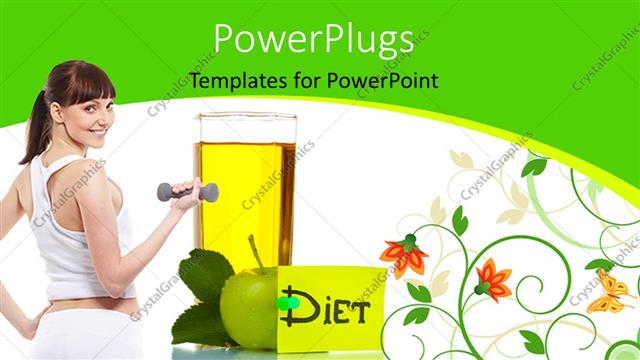  Presentation with exercise - A female model doing exercise along with the diet and apple