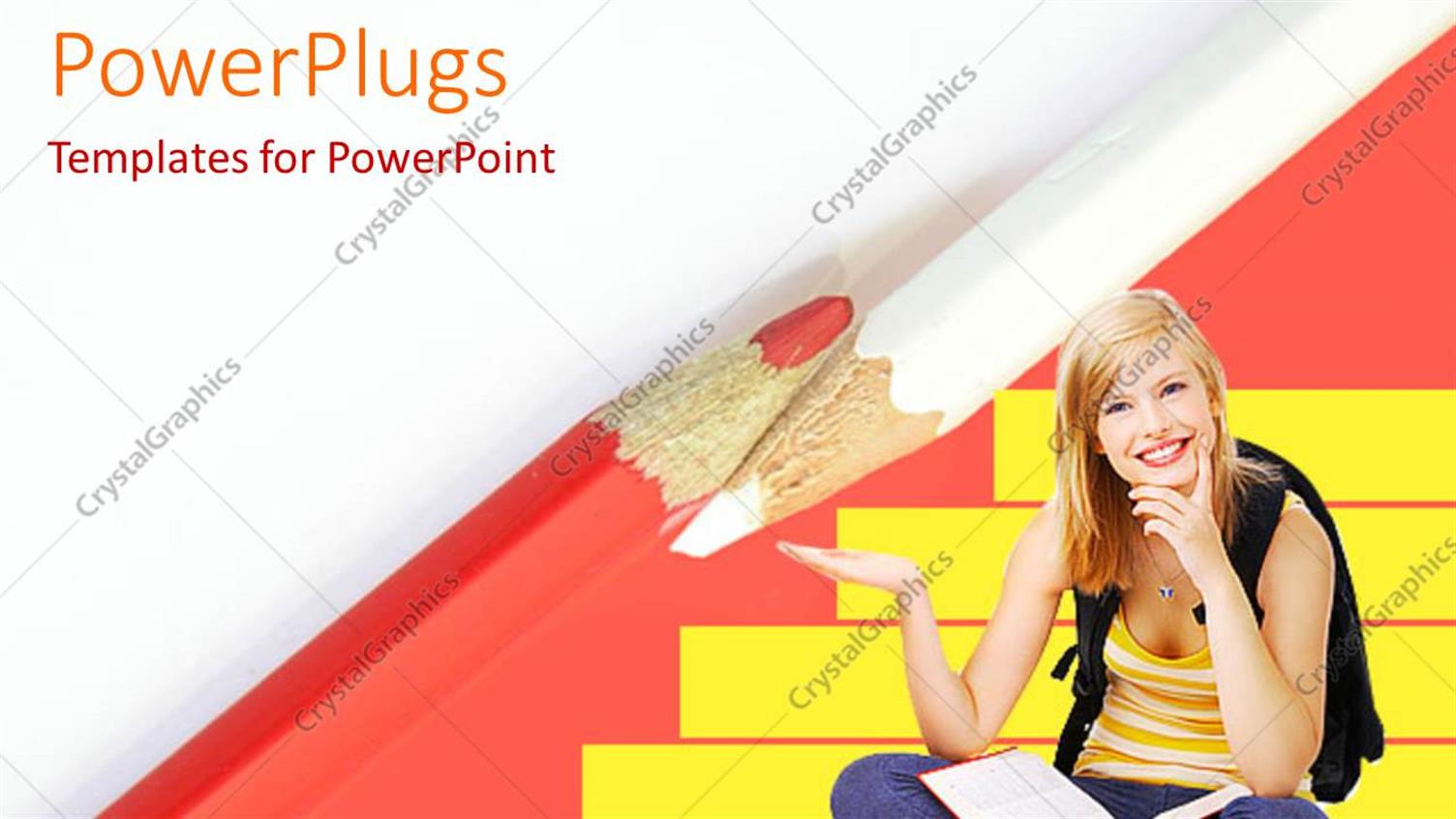 Featuring Female Student Sitting on Yellow Stairs Reading a Book