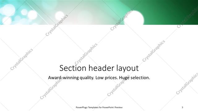 Section Header presentation slide layout