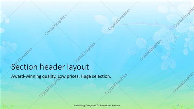 Section Header presentation slide layout