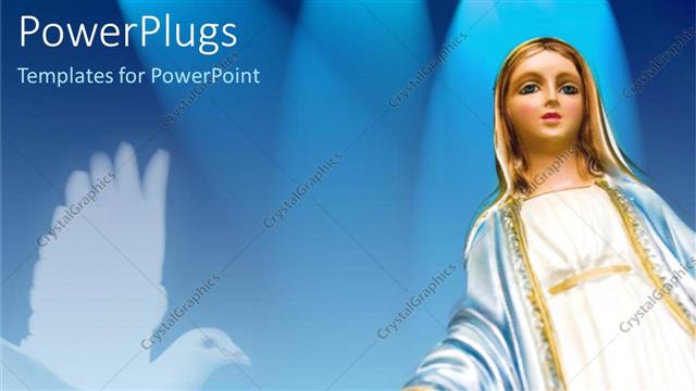  Presentation with blessing - A figure of blessing merry with a dove in the background