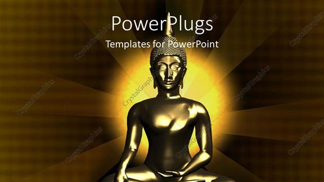  Presentation with buddha - A figure of Buddha along with light in the background