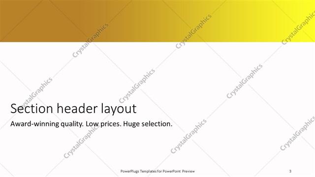 Section Header presentation slide layout