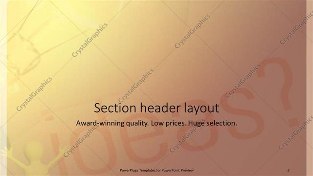 Section Header presentation slide layout