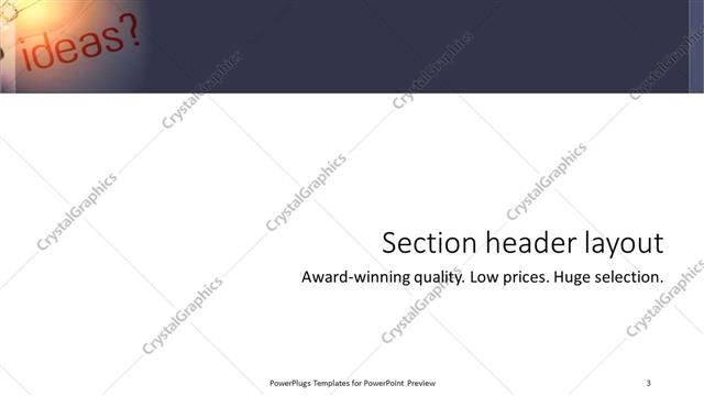 Section Header presentation slide layout