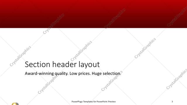 Section Header presentation slide layout