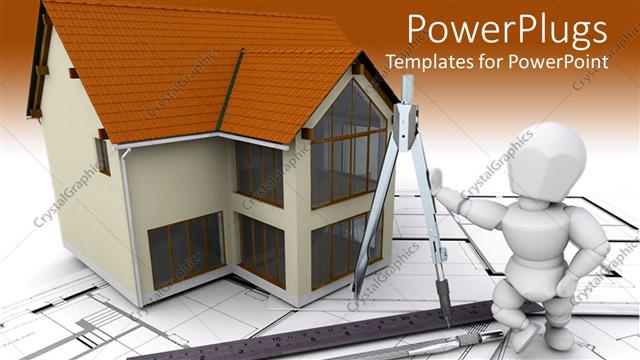  Presentation with estate - A figure holding the designing material
