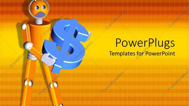  Presentation with dollar - A figure holding the dollar sign