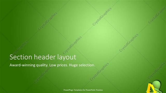 Section Header presentation slide layout