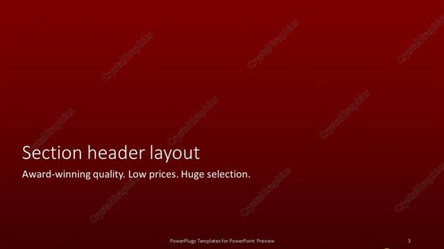 Section Header presentation slide layout