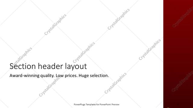 Section Header presentation slide layout