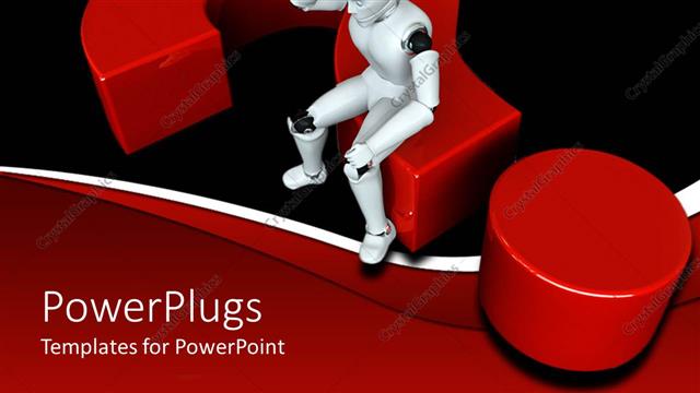  Presentation with robot - A figure of a robot trying to solve a problem