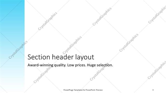 Section Header presentation slide layout