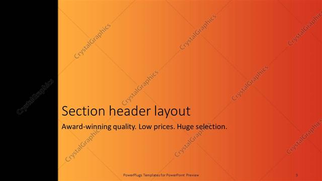 Section Header presentation slide layout
