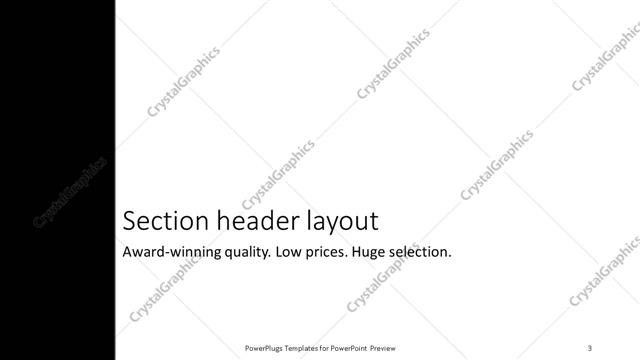 Section Header presentation slide layout