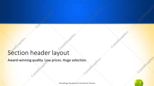 Section Header presentation slide layout