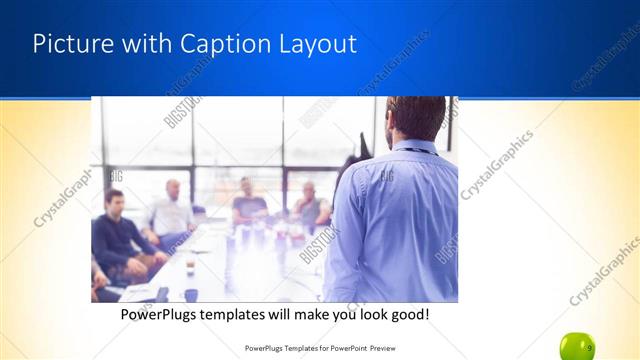 Picture with Caption presentation slide layout